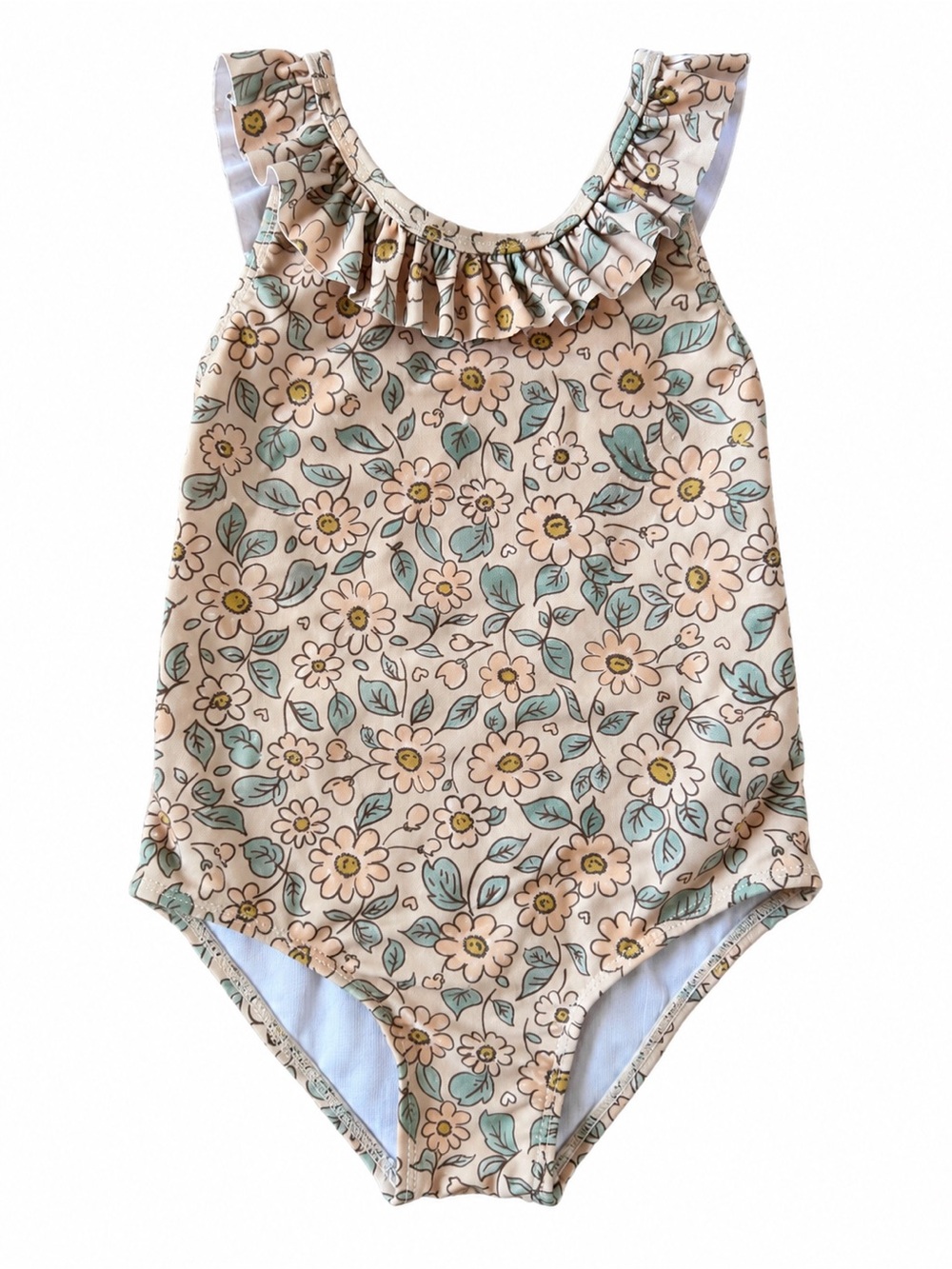 Rylee + Cru Girls Floral Ruffle One Piece Swimsuit 2-3Y